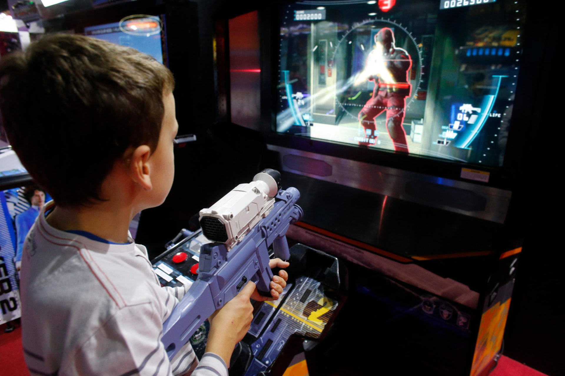 Boy playing video games.