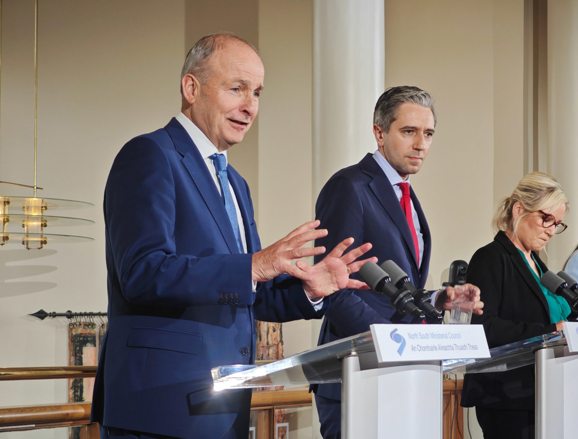 Micheál Martin and Simon Harris.