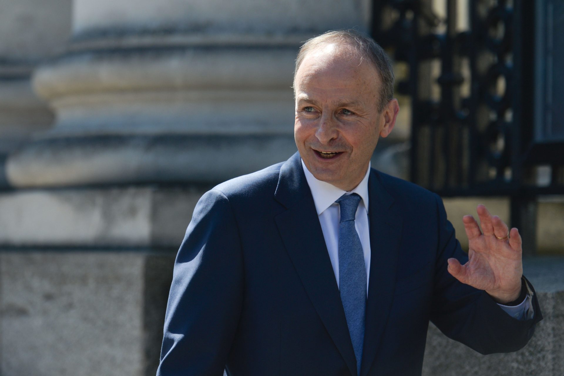 Taoiseach Micheal Martin on his way to enter Goverment Buildings. On Wednesday, 14 June 2021, in Dublin, Ireland. (Photo by Artur Widak/NurPhoto)