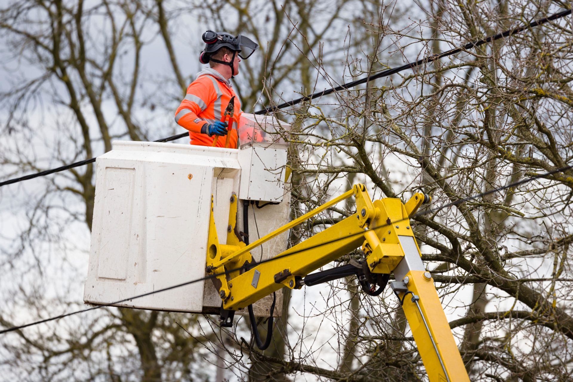 Power line repair man.