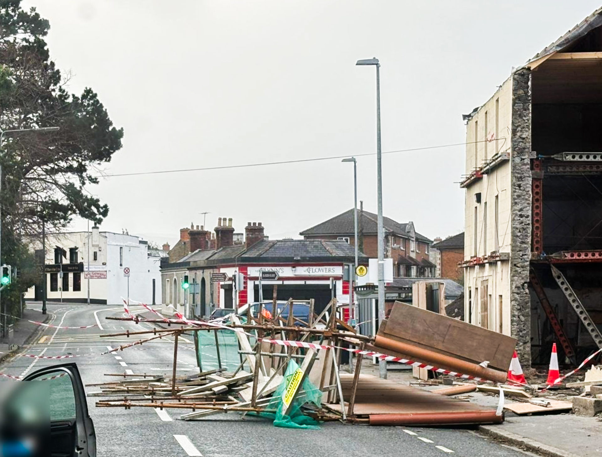 From Dublin Fire Brigade: Dolphin's Barn firefighters have been called to the Harold's Cross Road after scaffolding collapsed. The road is completely blocked.