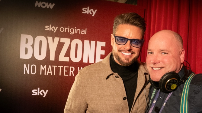 Keith Duffy (L) and Newstalk reporter Henry McKean (R). 