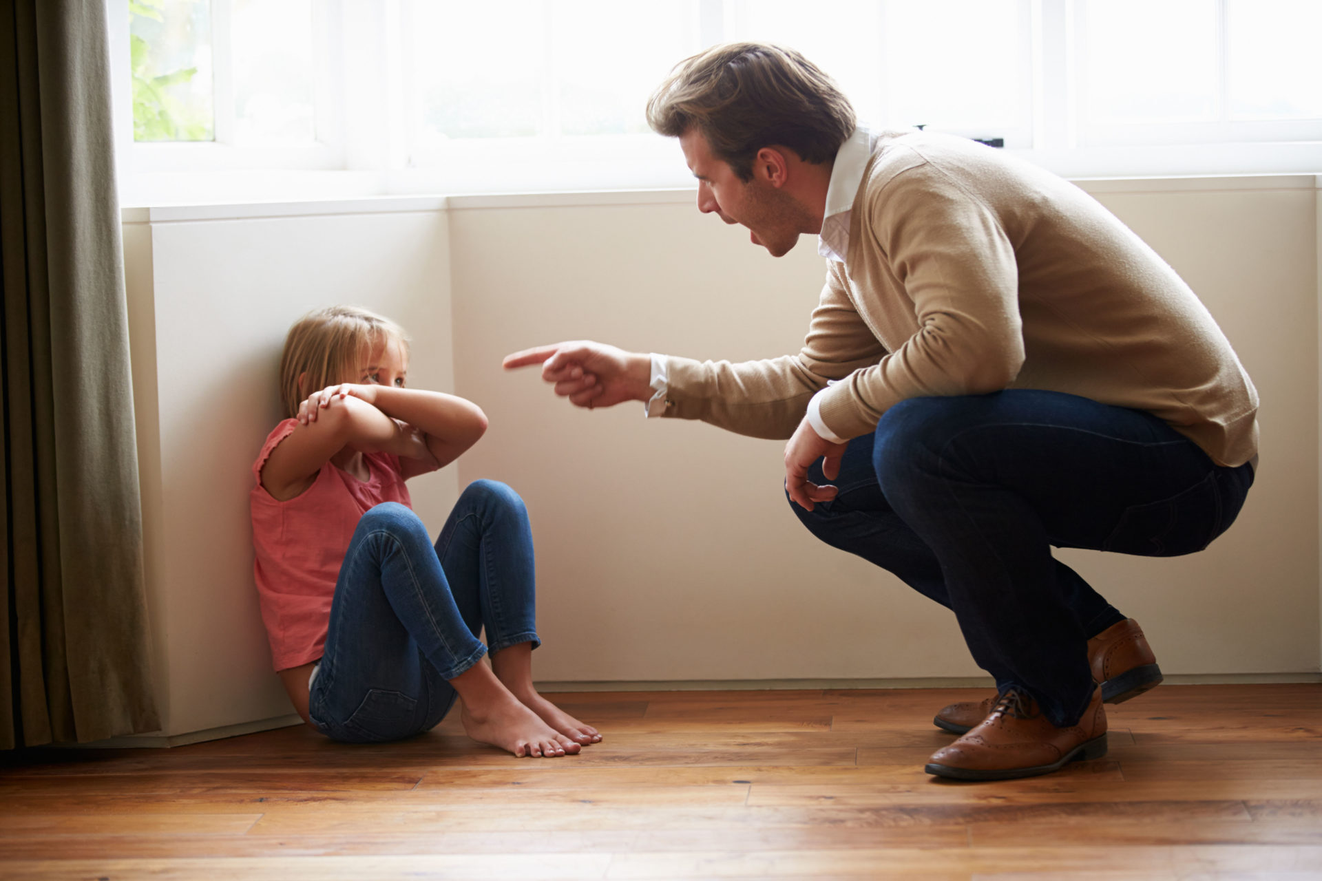 Father Shouting At Young Daughter.