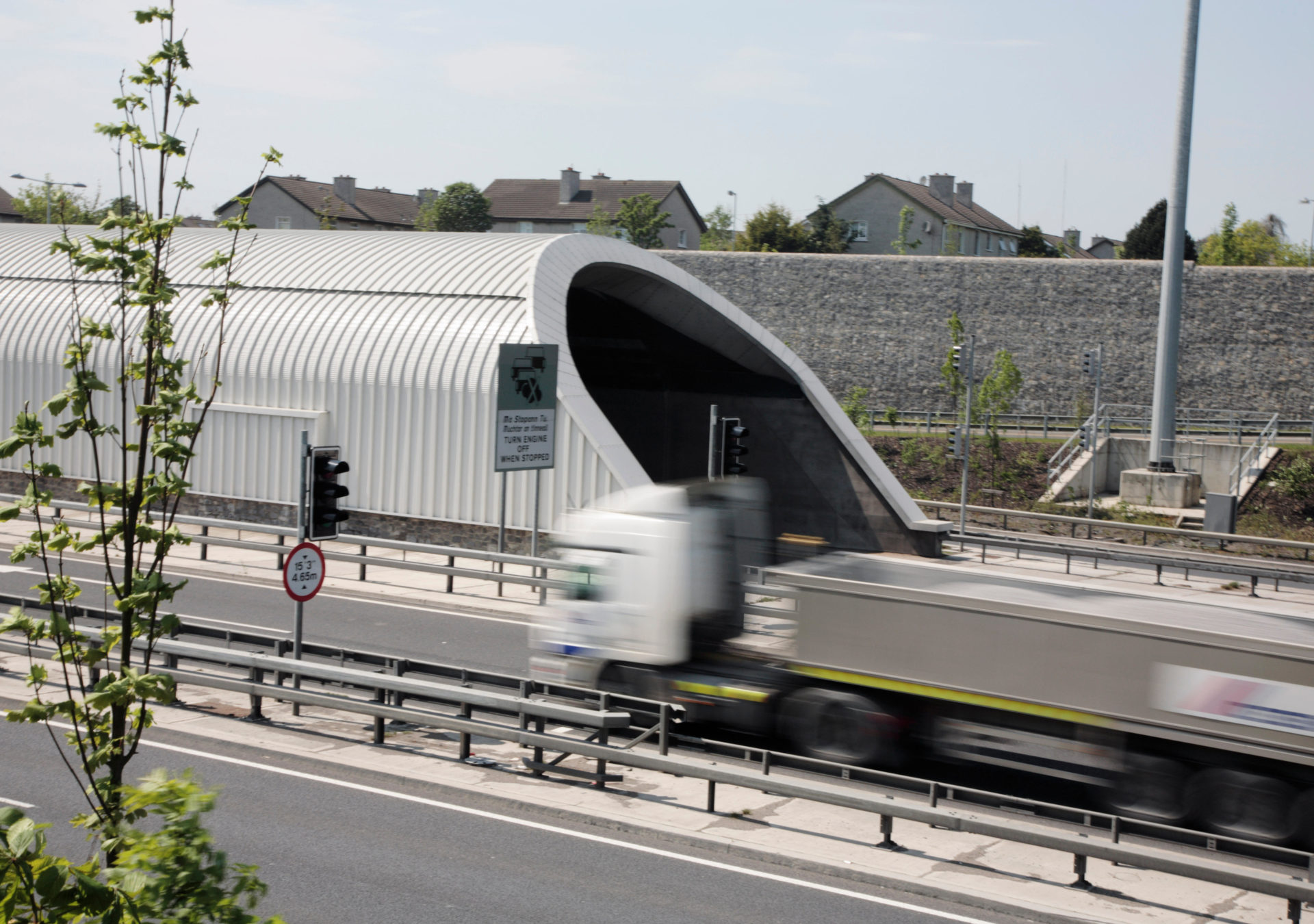 A lorry at the Dublin Port Tunnel in 2008