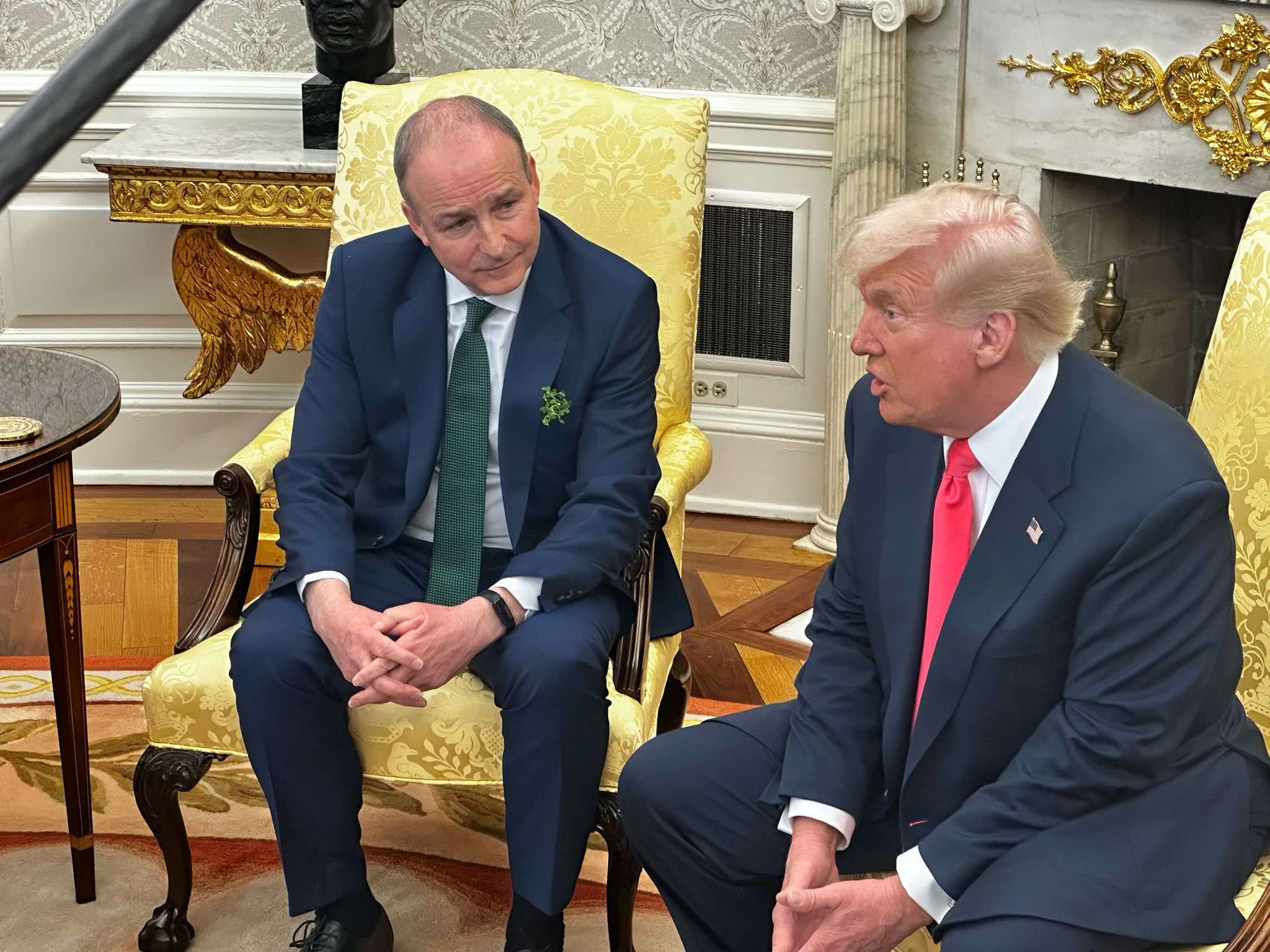 Donald Trump and Micheál Martin. Image: Newstalk.