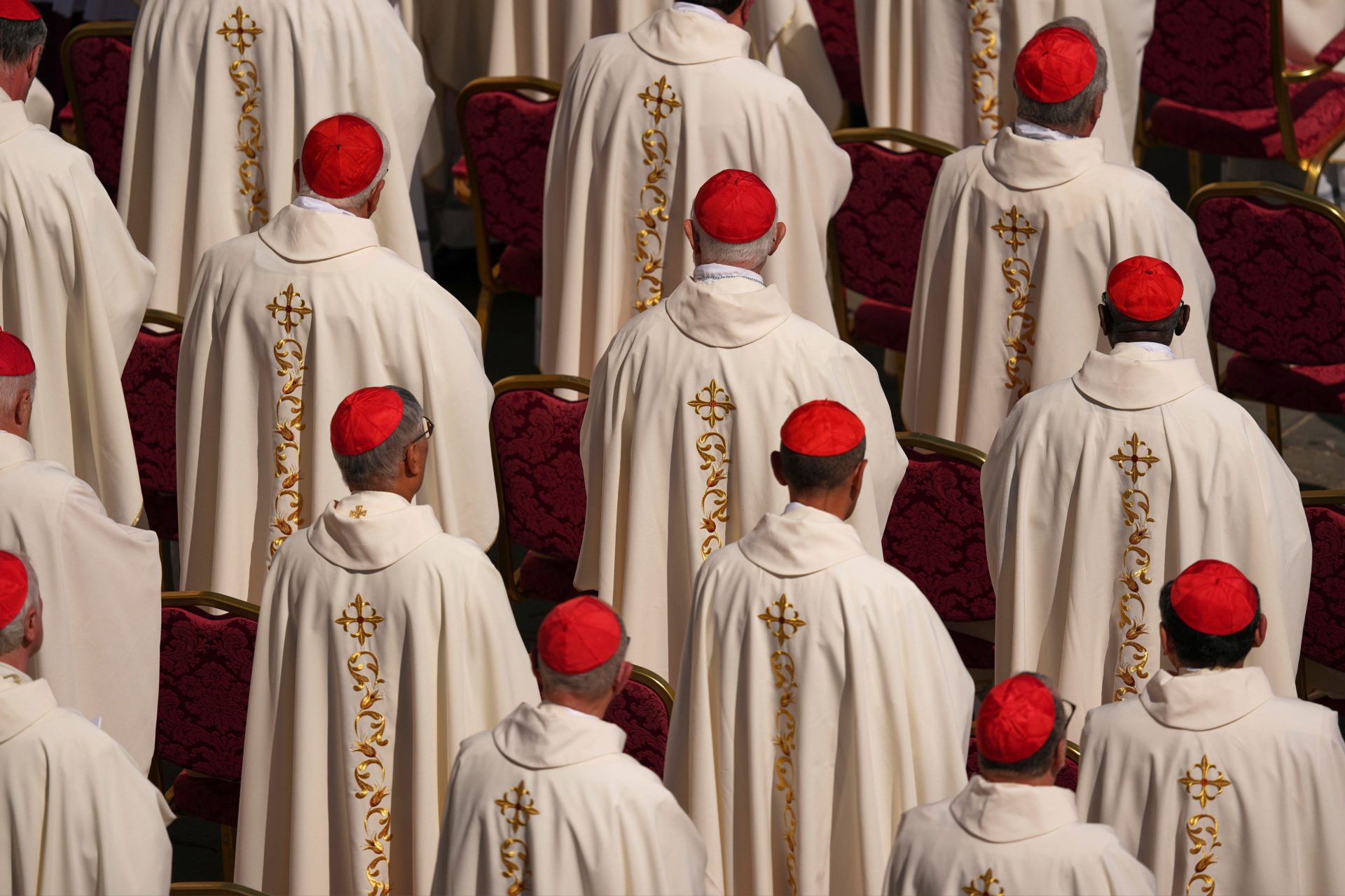 Pope Leo XIV and the USA Cardinals attend a mass presided over by Vatican Secretary of State, Cardinal Pietro Parolin on the second of nine days of mourning for late Pope Francis in St. Peter's Square.