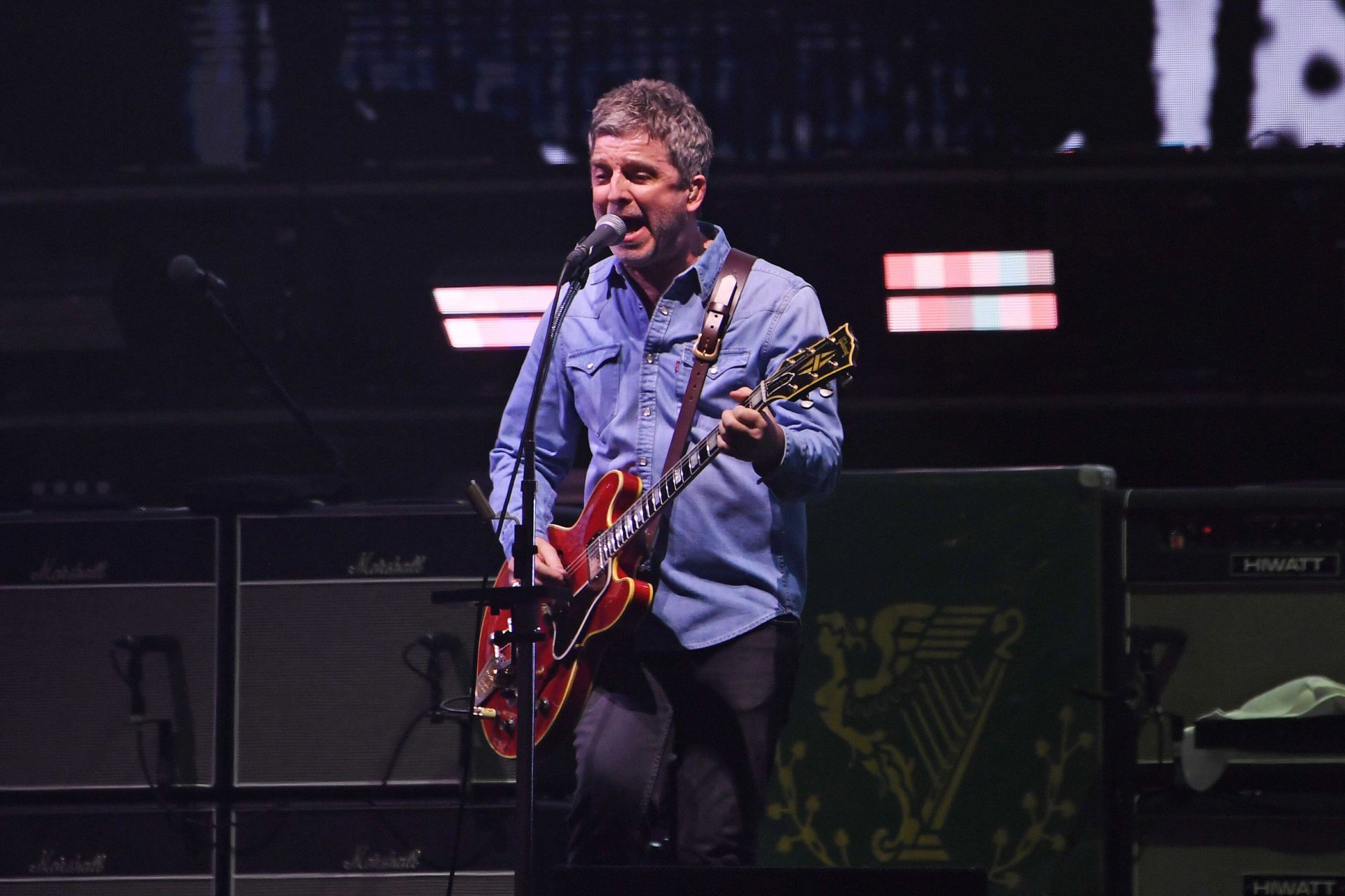 Oasis performing at Principality Stadium during the Oasis Live '25' Tour in Cardiff, 24-07-2025