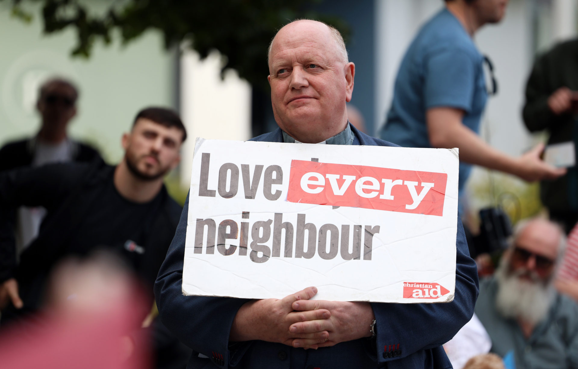 Protesters at the Community group Dublin South-West Together (DSWT) anti racism protest at RUA RED, Tallaght, to condemned a vicious racist attack in Kilnamanagh which left an Indian man needing hospital treatment last week. 