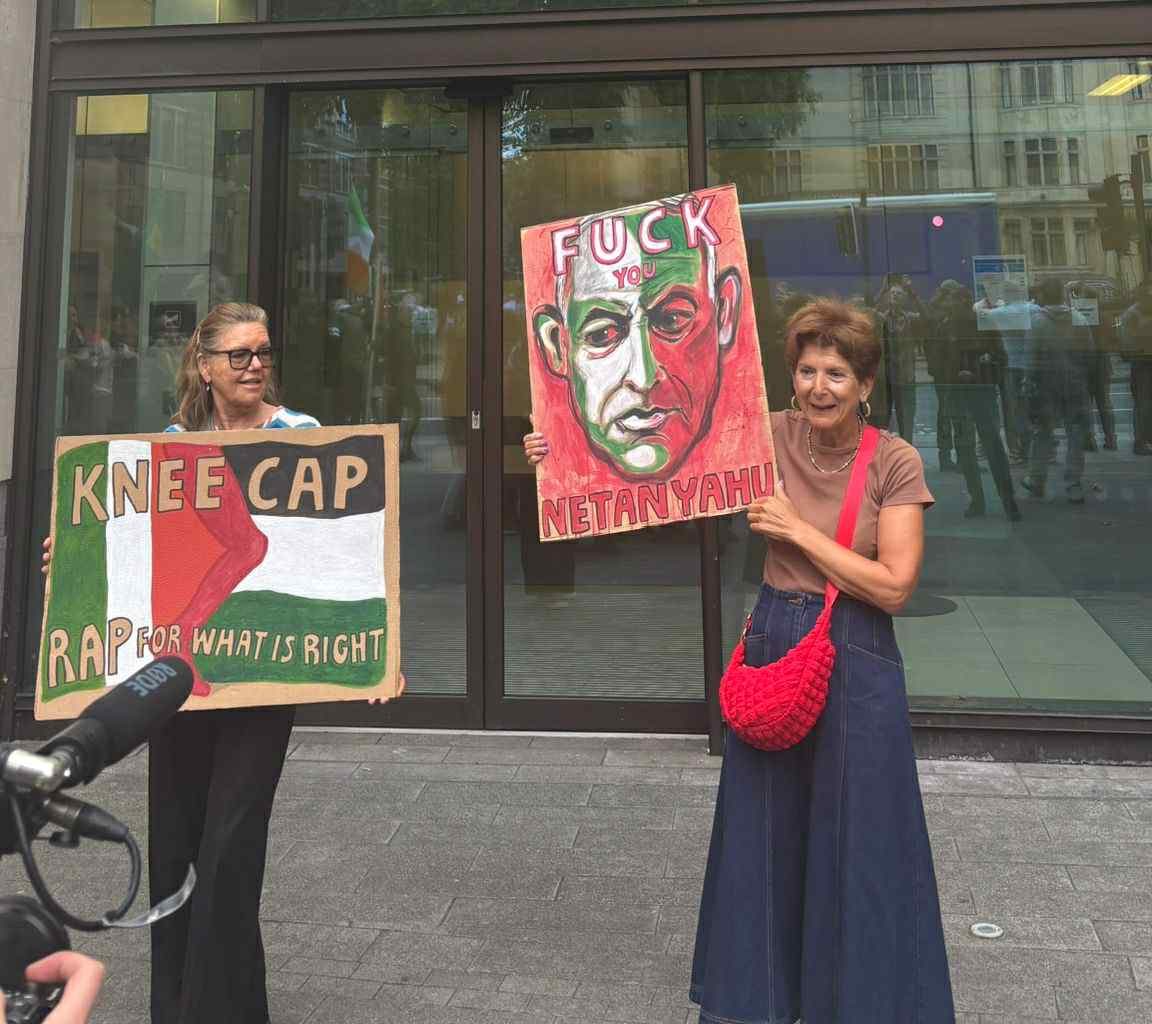Kneecap supporters in Westminster. Image: Newstalk. 