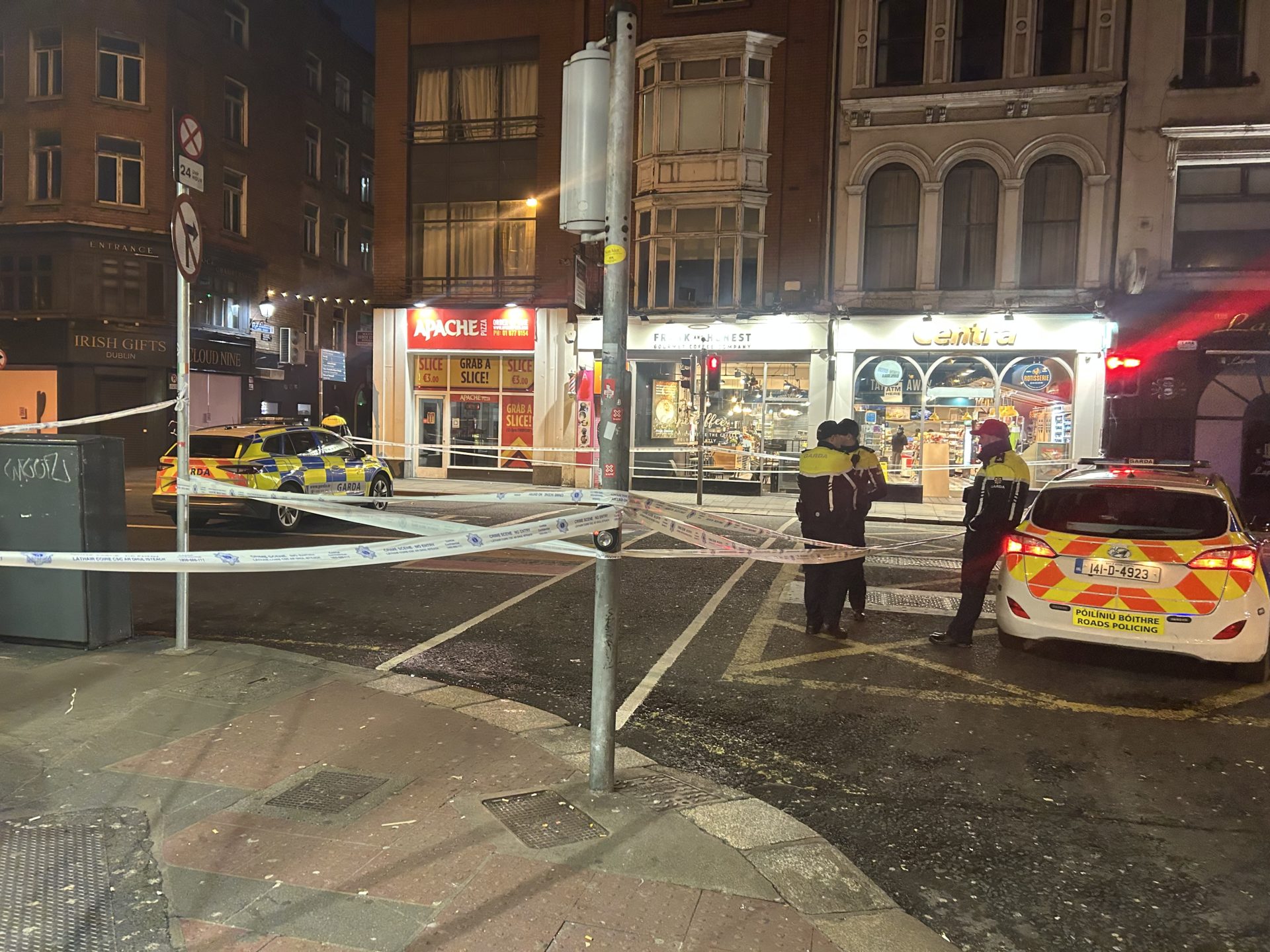 Road closure on Dame Street following overnight incident 30/10/2025 Photo: Stephanie Rohan/Bauer Media