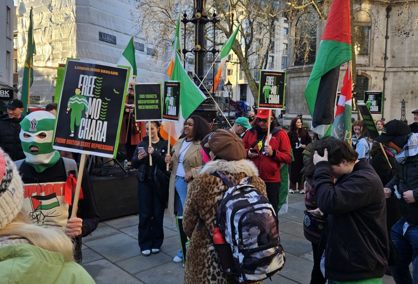 Kneecap supporters outside court in January 2026. Picture by: Ellen Butler. 