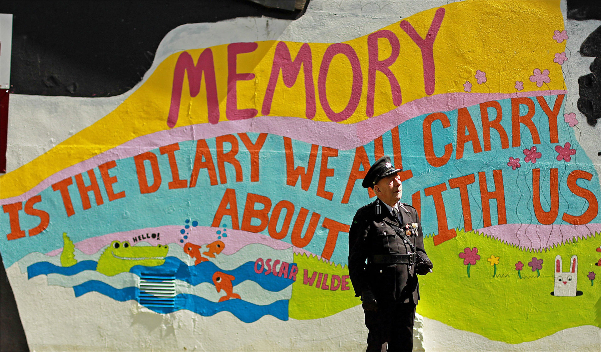 G4BMXX 91 year old Noel Brady of St.John's Ambulance who helped victims of the North Strand bombing by the German Luftwaffe in May 1941 in the memorial garden during a 70th anniversary memorial service today .