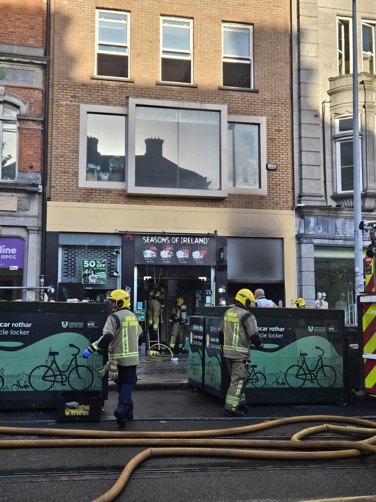 Fire Breaks Out On Grafton Street