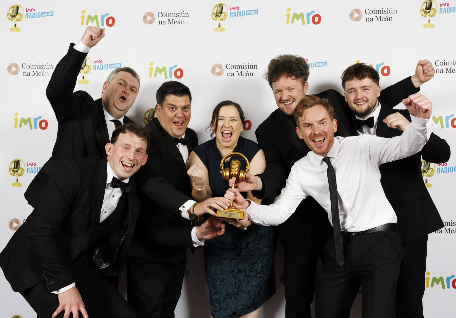 Off The Ball celebrate their Sports Programme of the Year award at the 2026 IMROs. Picture by: Andres Poveda